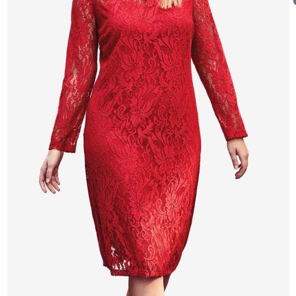 Jessica London red lace dress Size 22 - Picture 8 of 8